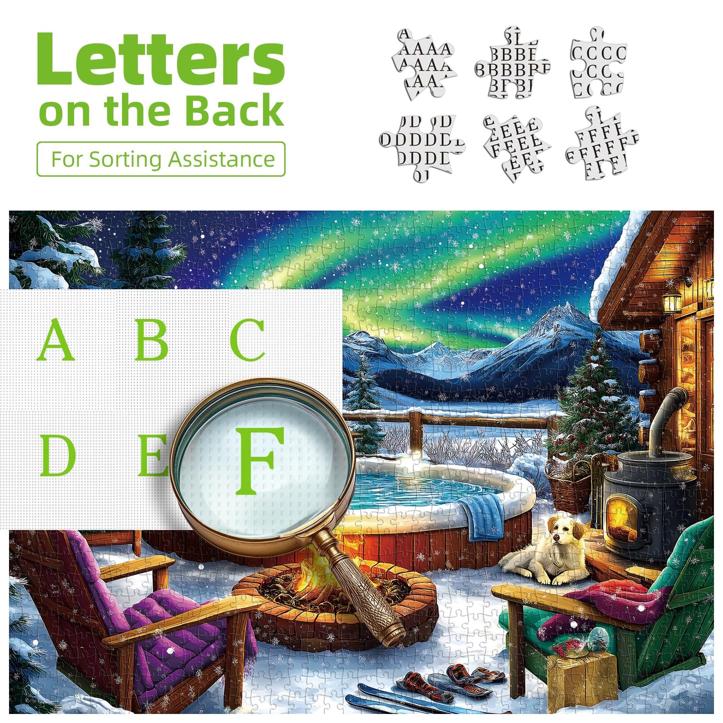 Miniwan Northern Lights Puzzle - 500 Piece Puzzles For Adults Vivid Imagery Impossible Hard Difficult Challenging Puzzle,Unique