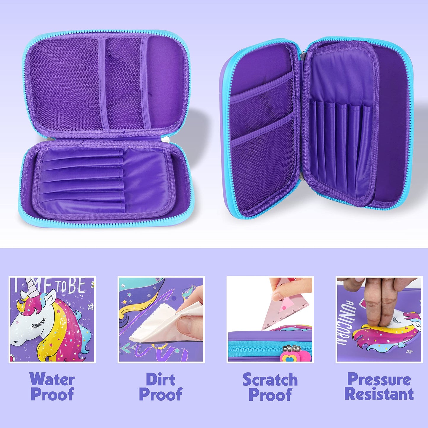 Cable World New Kids Designer Hardtop Pencil Case For Girls And Women (Multi Color) (Multi Design)