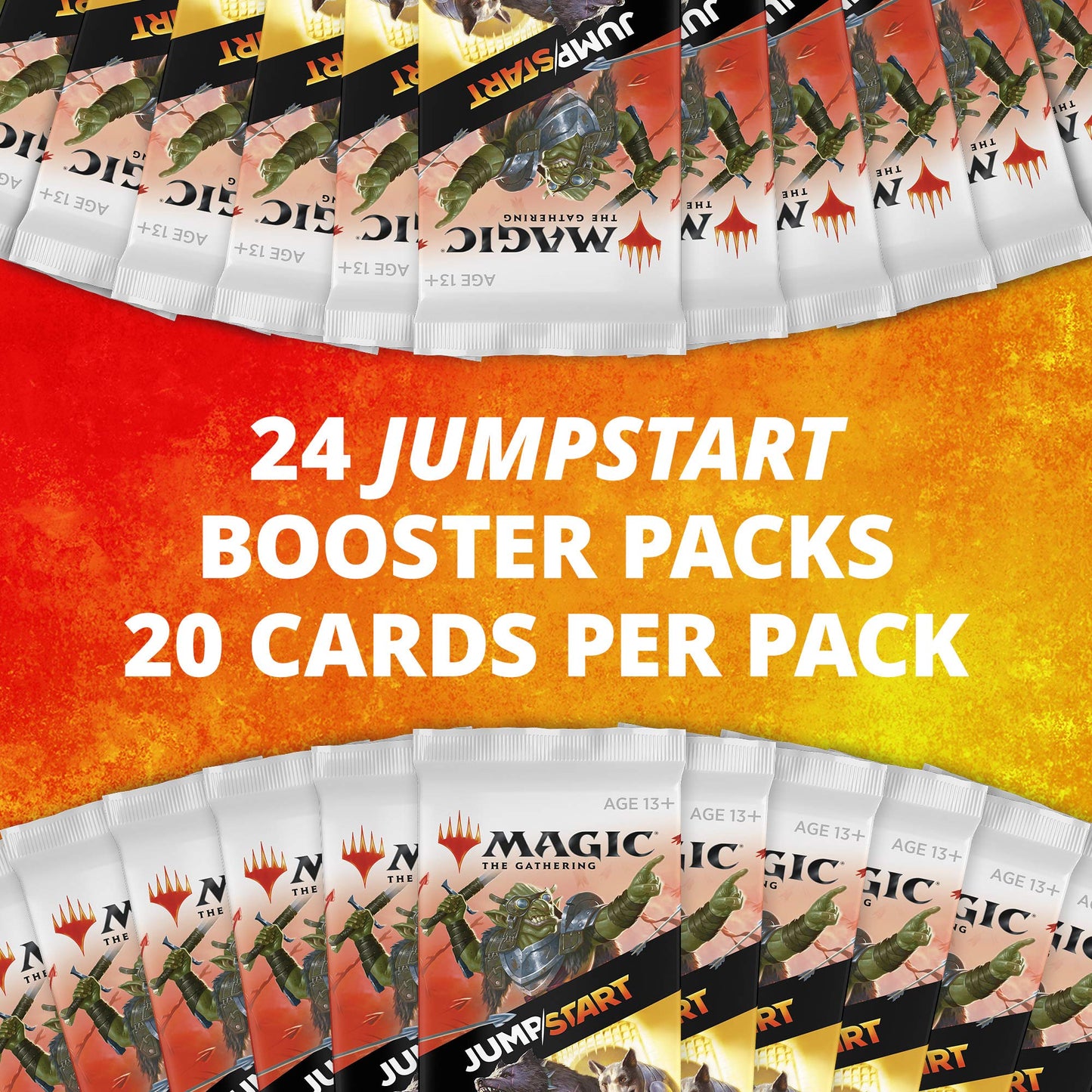Magic The Gathering Jumpstart 2020 Booster Box - 24 Packs, 20 Cards/Pack, Cardboard, Colorful Land Cards, Model C75150000