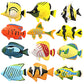 Haptime 12Pcs Tropical Fish Toys Set, Pastic Cute Sea Life Creatures Learning Educational Toy Party Favors & Christmas Gifts For Boys, Girls, Kids