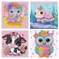 AOSGEDY 4 Pieces Cartoon Diamond Art Kits for Kids, Cute Animals DIY Diamond Art Painting for Adults Beginner, Kids Mosaic Kits