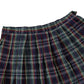 Women`S A-Line Pleated Stripe Plaid Summer Skirt(Xl,Yellow Green Red Stripes)