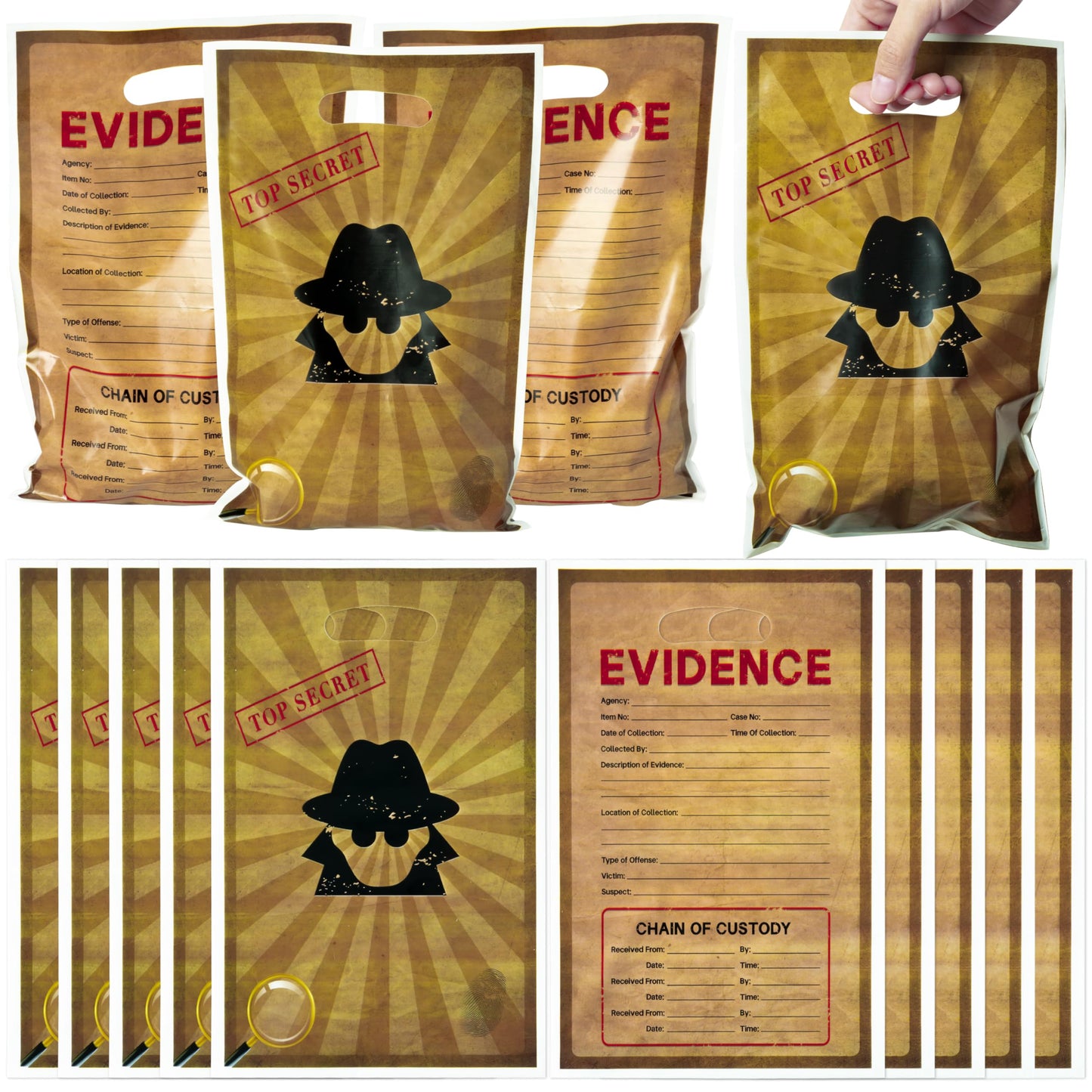 50Pcs Top Secret Spy Party Favor Bags Secret Agent Sweet Goody Candy Treat Bag Escape Room Party Decorations Mystery Spy Theme P