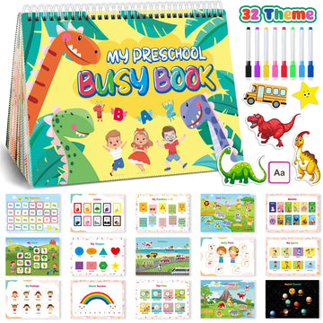 Montessori Busy Book For Toddlers 1-3 3-5, My Preschool Learning Activities, Autism Sensory Travel Toys For Kids, Education Work