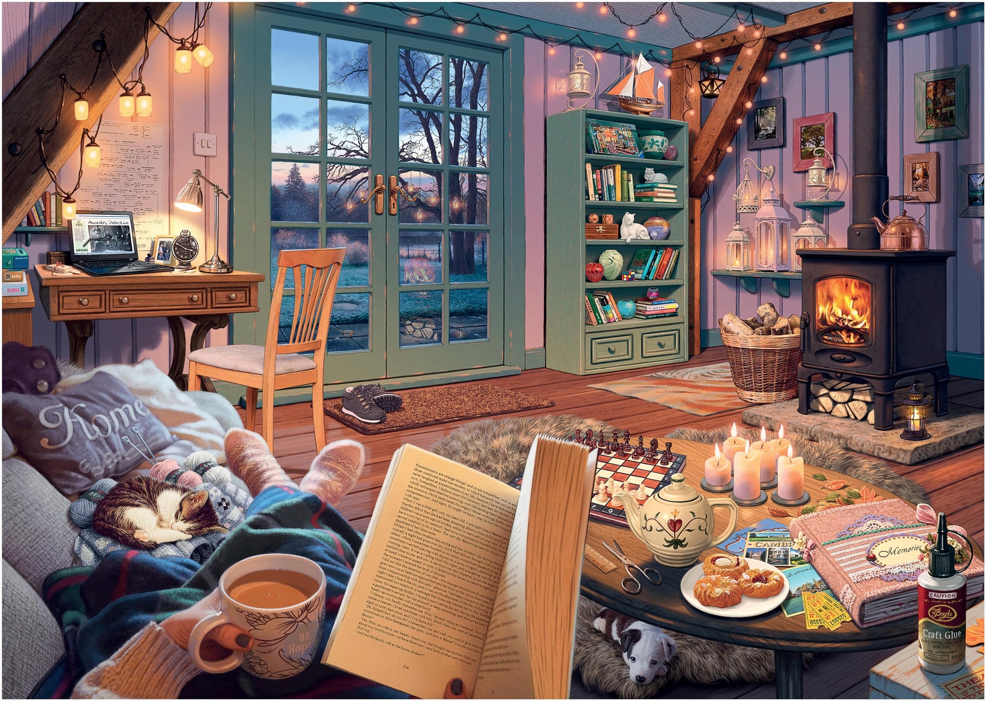 Ravensburger Cozy Retreat 500 Piece Jigsaw Puzzle - Large Format for mature-themeds | Unique Piece Design | enhanced Quality Material | Ideal for Family Fun - 14967