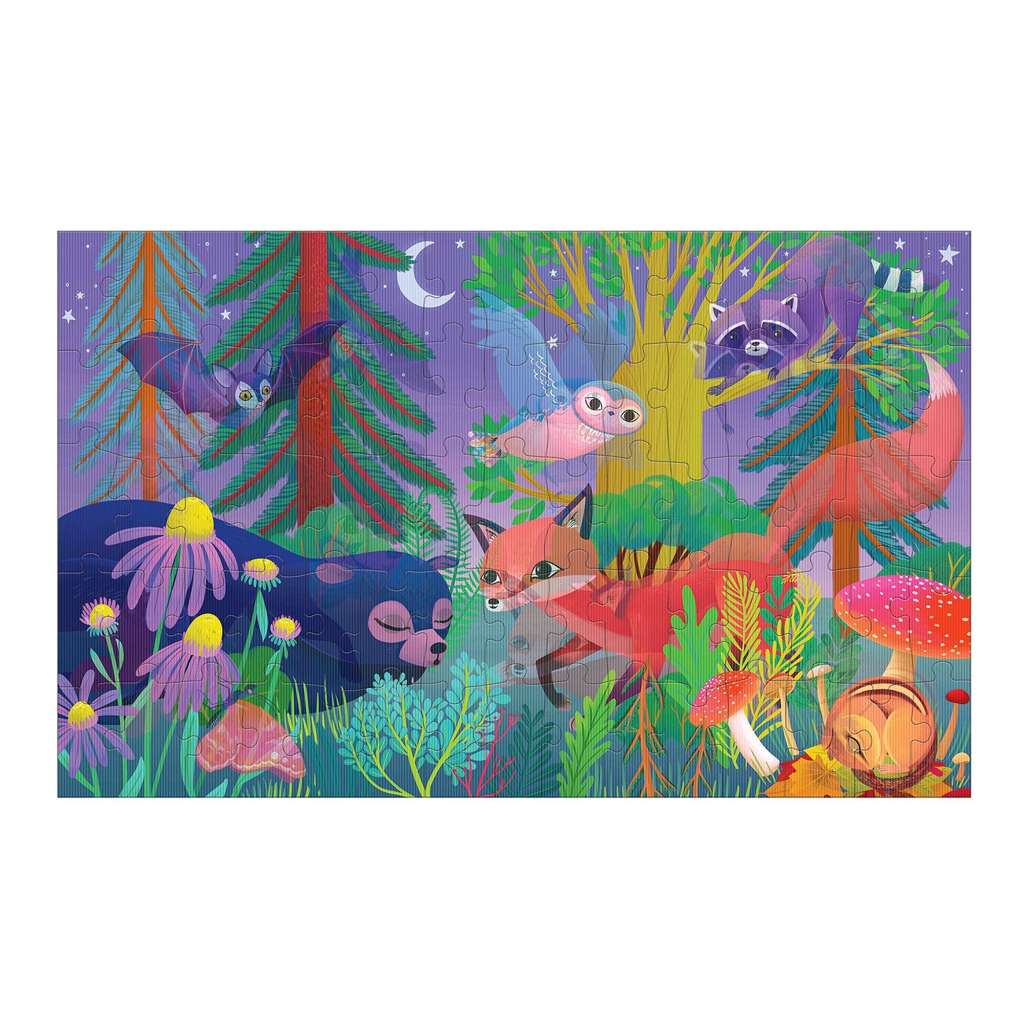 Mudpuppy Forest Day & Night 75 Piece Lenticular Puzzle From Mudpuppy, Colorful Forest Illustrations, Exciting And Innovative Puz