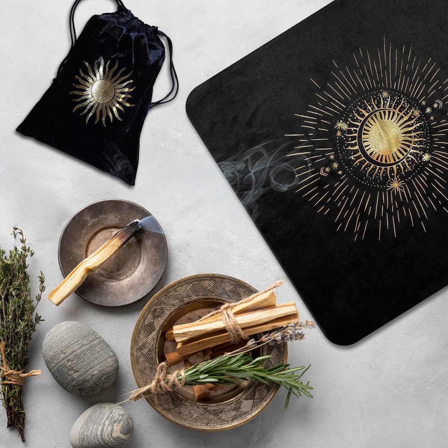 Crafterian Tarot Cloth And Bag Set Gold Foil (Gold Foil)