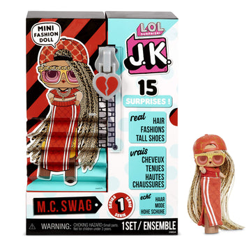 L.O.L. Surprise! JK Mini Fashion Doll MC Swag with 15 Surprises Including Dress Up Doll Outfits  limited availability Accessories - Gifts for Girls and Mix Match Toys for Kids 4-15 Years
