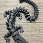 Munnygrubbers - Xl 26' Crystal Dragon Fidget Toy - Heavy Duty - 3D Printed Flexible Articulating Dragon Plastic Collectible Figurine - Surprise Egg Compatible - (Black Dragon)