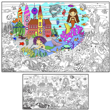 ALEX Art, Giant Coloring Poster - Mermaid Large Wall Pages - Fun Kids Art Project Activities - Jumbo Coloring Sheets Books for G