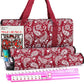 Mose Cafolo American Mahjong Game Set  Red Paisley Carrying Bag 166 enhanced White Tiles  All-in-One Color Rack/Pushers  Chips Wind Indicator  English Manual Complete Mah jongg  Mahjong Tiles Set