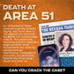 Lucky Egg MMC Death at Area 51 Murder Mystery Game – 1-10 Players, 47 Evidence Pieces, 150 Min Gameplay, Model LE39, Plastic, 25.5x36 cm