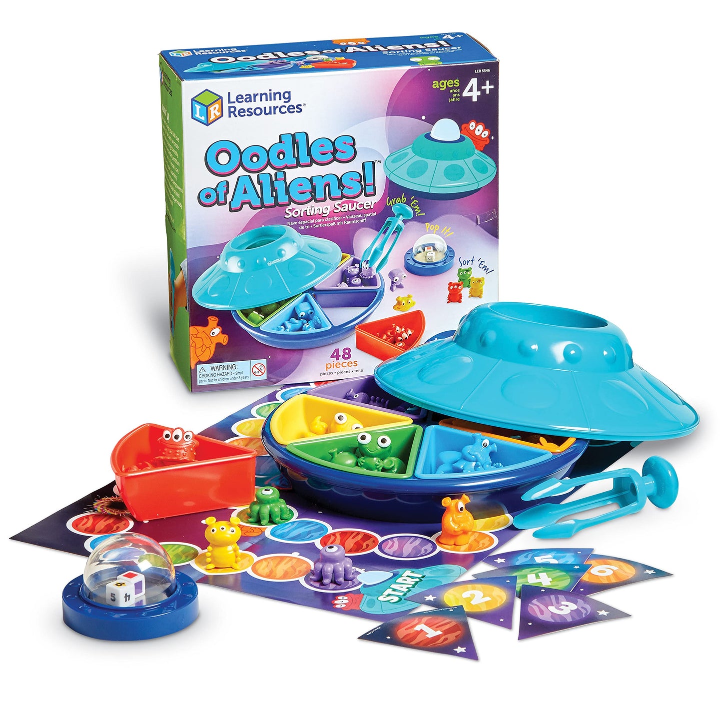 Learning Resources Oodles Of Aliens Sorting Saucer, Fine Motor Skills, Counting And Sorting Toys, Preschool Games, Educational T