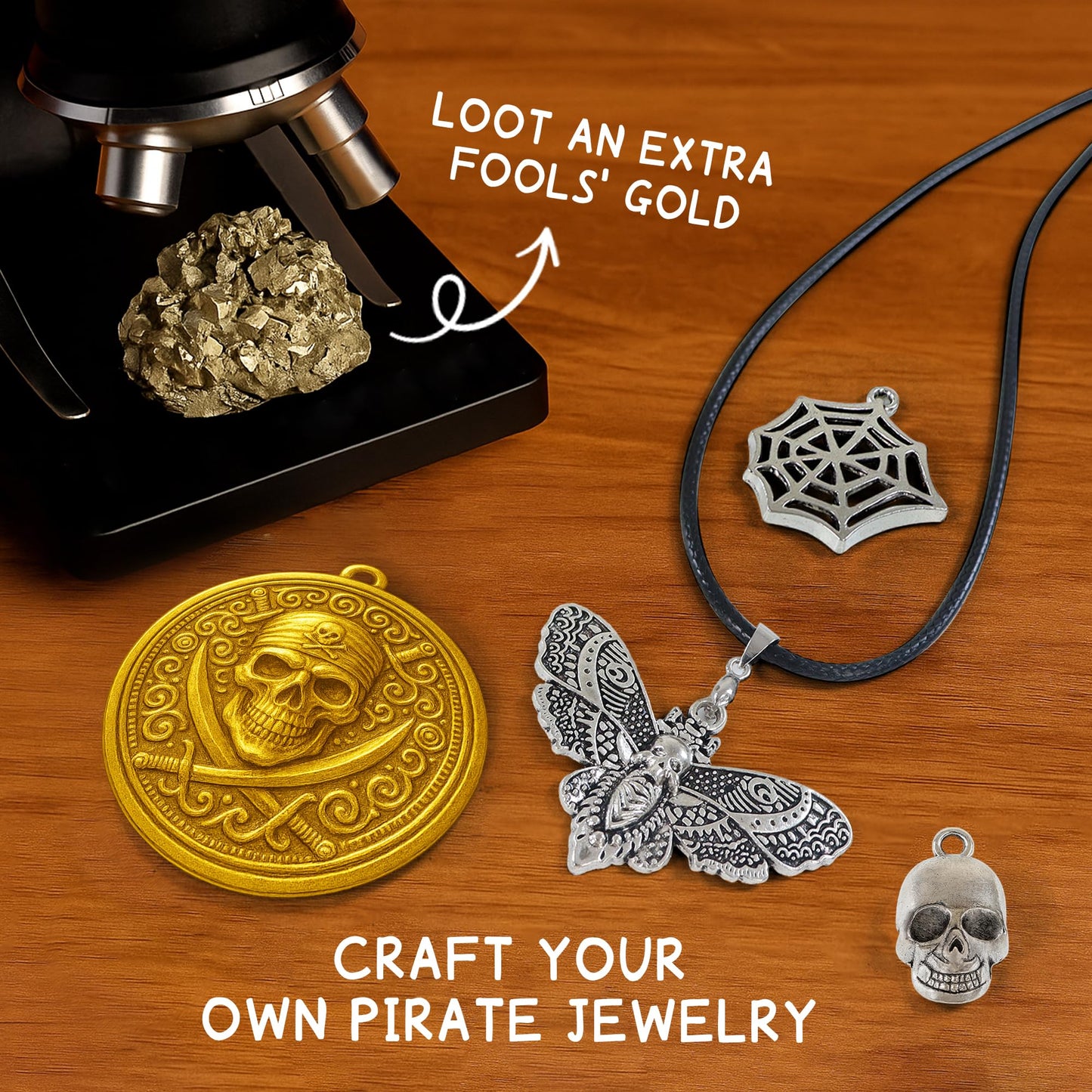 PIBEX Pirate Treasure Coins Dig Kit – 16+ Ancient Metal Replicas, Golden Charms, STEM Toy for Kids, 2.87 x 8.03 x 11.02 inches