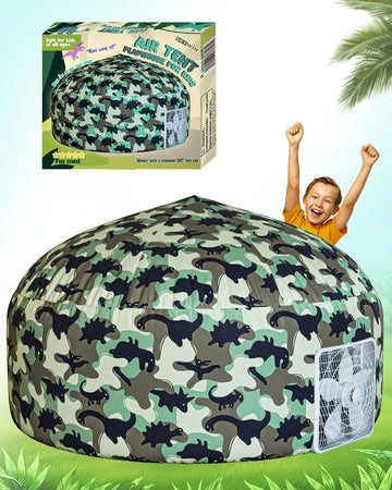Skywin Inflatable Tent for Kids (Dino-Camo), Classic Inflatable Air Tent for Kids Sets Up and Stores Away in Seconds, Improved B