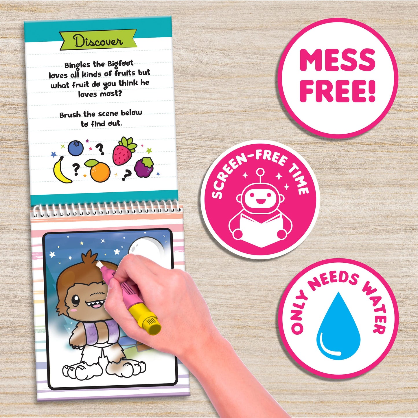 Water Magic - Patented Gourmet Scented Reusable Water Reveal Activity Books - No Mess, All Fun By Scentco (Cosmic Adventure And Creatures)