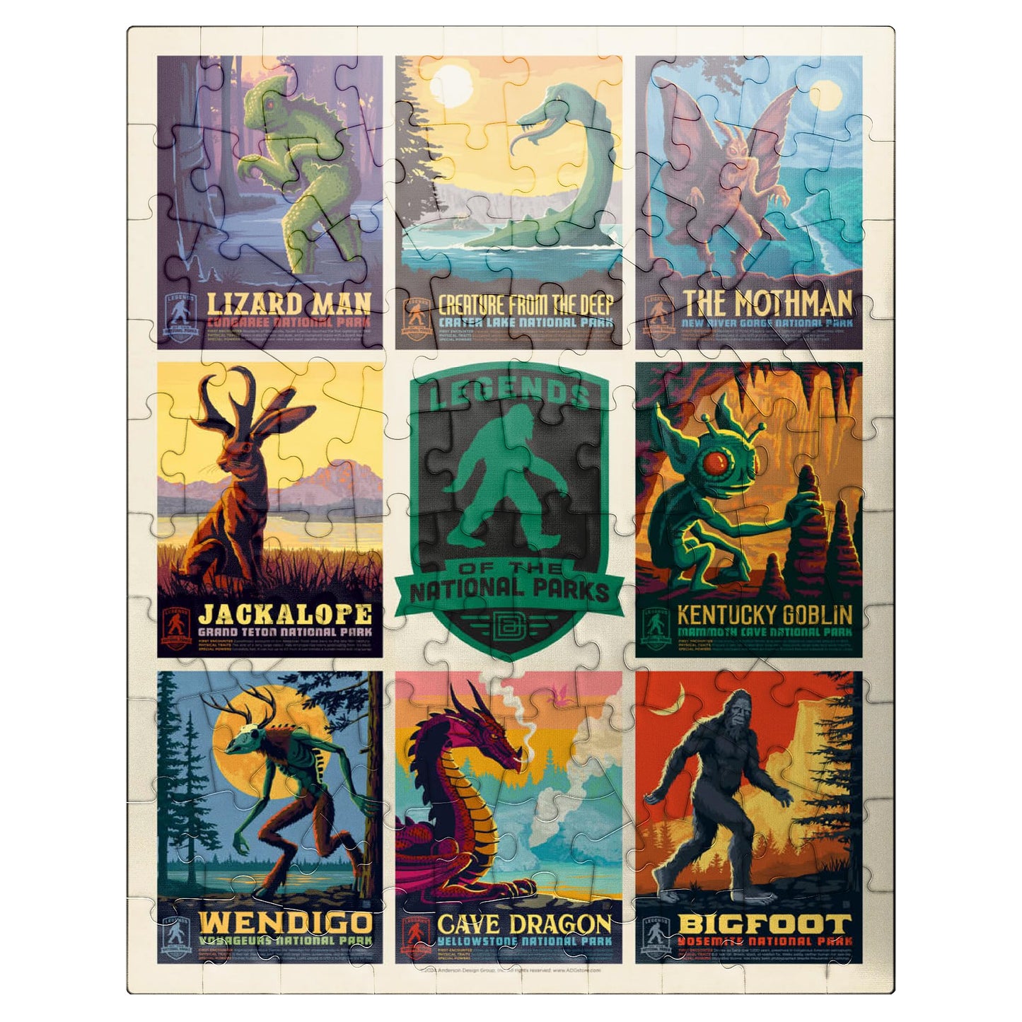 MyPuzzle.com Vintage National Parks 100-Piece Jigsaw Puzzle - Multicolor Cardboard Edition 1