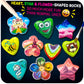 Heart, Flower & Star Shaped Rocks - Glow in The Dark Rock Painting Kit for Kids - Arts & Crafts Toys for Kids Ages 6-12 - Valent