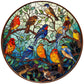 Stained Glass Puzzle Bird Puzzles For Adults 1000 Pieces, Round Bird Tree Jigsaw Puzzle, Impossible Hard Difficult Challenging Puzzles For Adults