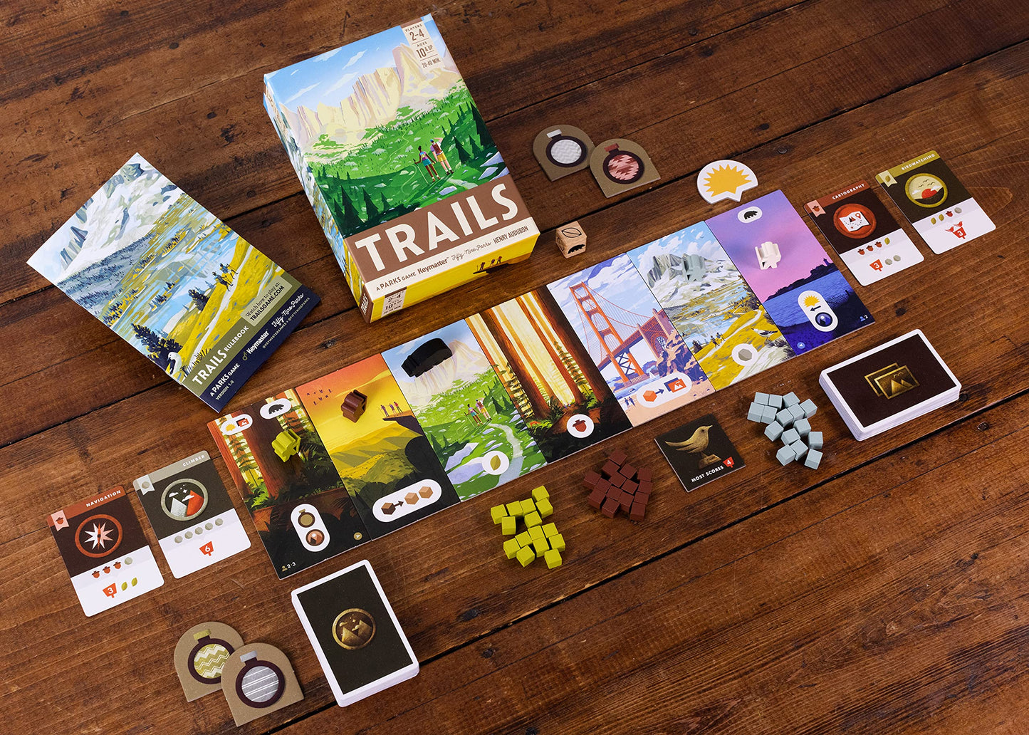 Trails, A Family And Strategy Board Game About Hiking And Outdoors By Keymaster, 2-4 Players