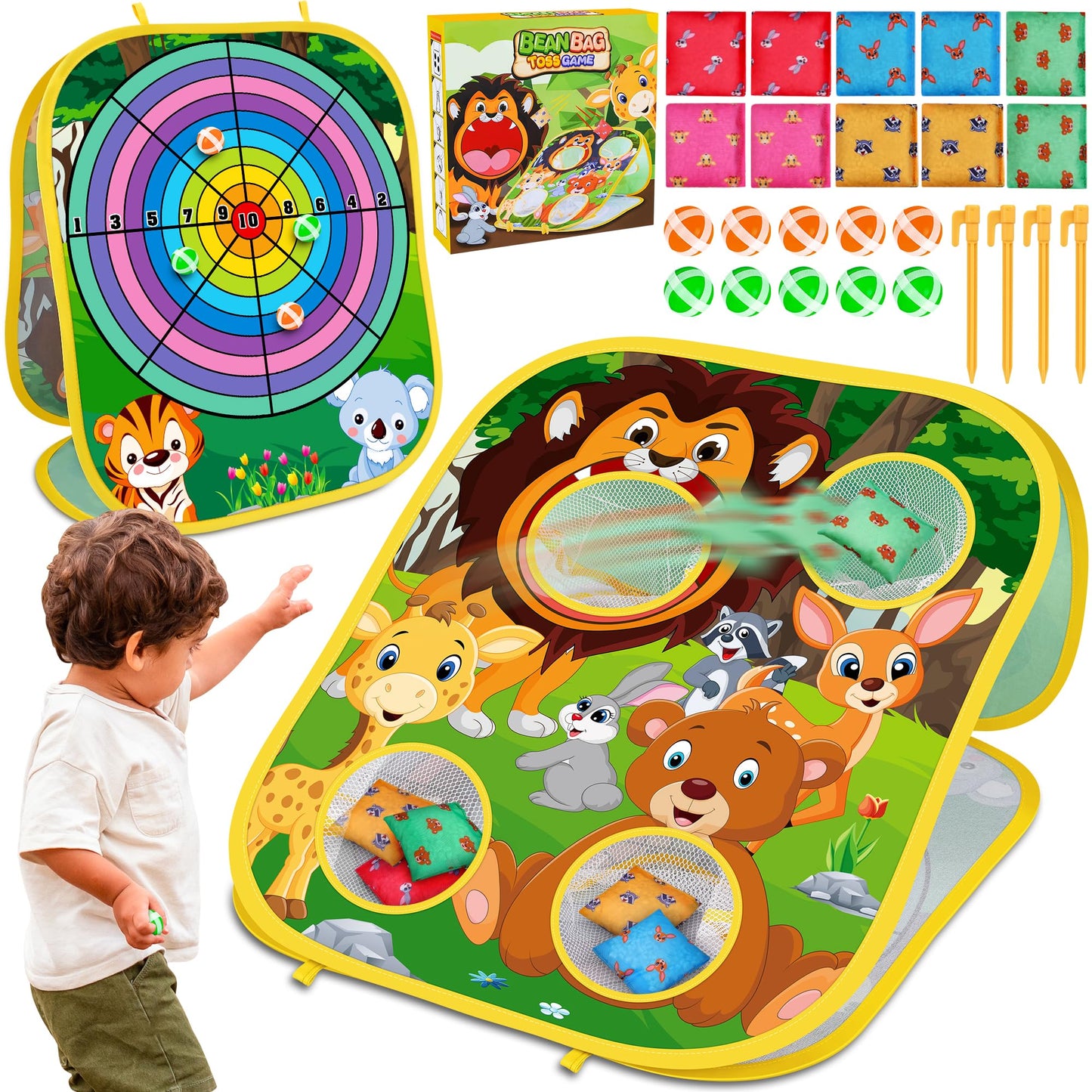 Animal Bean Bag Toss Game Toy Outdoor Toss Game  Family Party Party Supplies for Kids  Gift for Boys Birthday or Christmas for Toddlers Ages 3 4 5 6 Year Old