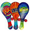 JA-RU Wooden Paddle Ball Set (3 Packs) - Retro Indoor/Outdoor Toys for Kids, Includes Bouncy Ball, Wood Color