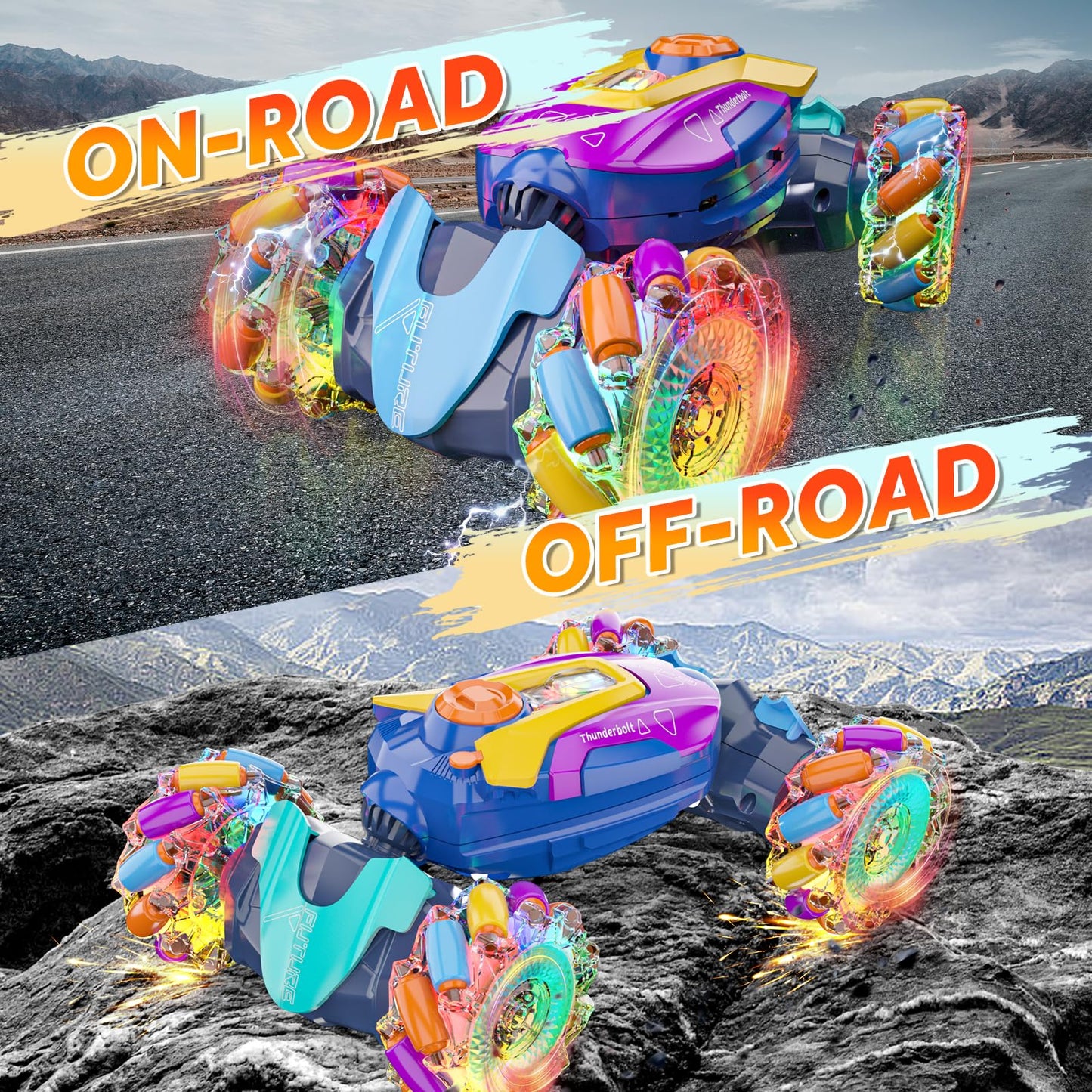 maxkes Gesture Sensing RC Stunt Car Remote Control Car 360 Rotating 4WD 2.4Ghz RC Cars Transform Car Toys for Boys 4-7 Birthday