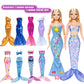 92Pcs 11.5 Inch Girl Doll With Clothes Accessories And Closet Set Including Long Princess Dress Outfits Shoes Handbags Necklaces Diy Bead Stickers For Design Kit Girl Doll Dress Up (Include Doll)