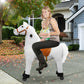 Pipleo Ride on Horse for Kids  (41.33'' Height) Horse Ride on Toy  Riding Horse Rider Mechanical Walking Action Plush Animal for 7 Years Old to mature-themed  No Battery or Electricity  Max Load 187 LBS - WT