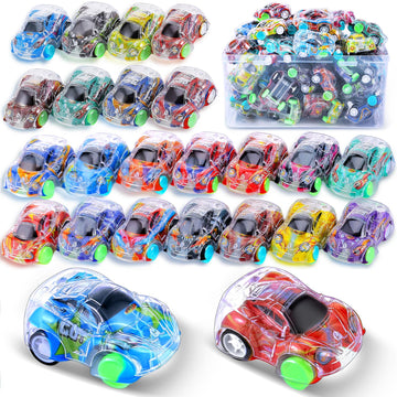 Derte 45 Pieces Mini Pull Back Cars For Kids Racing Vehicles Toys Bulk With Storage Box Party Favor Supplies Classroom Prizes Tr