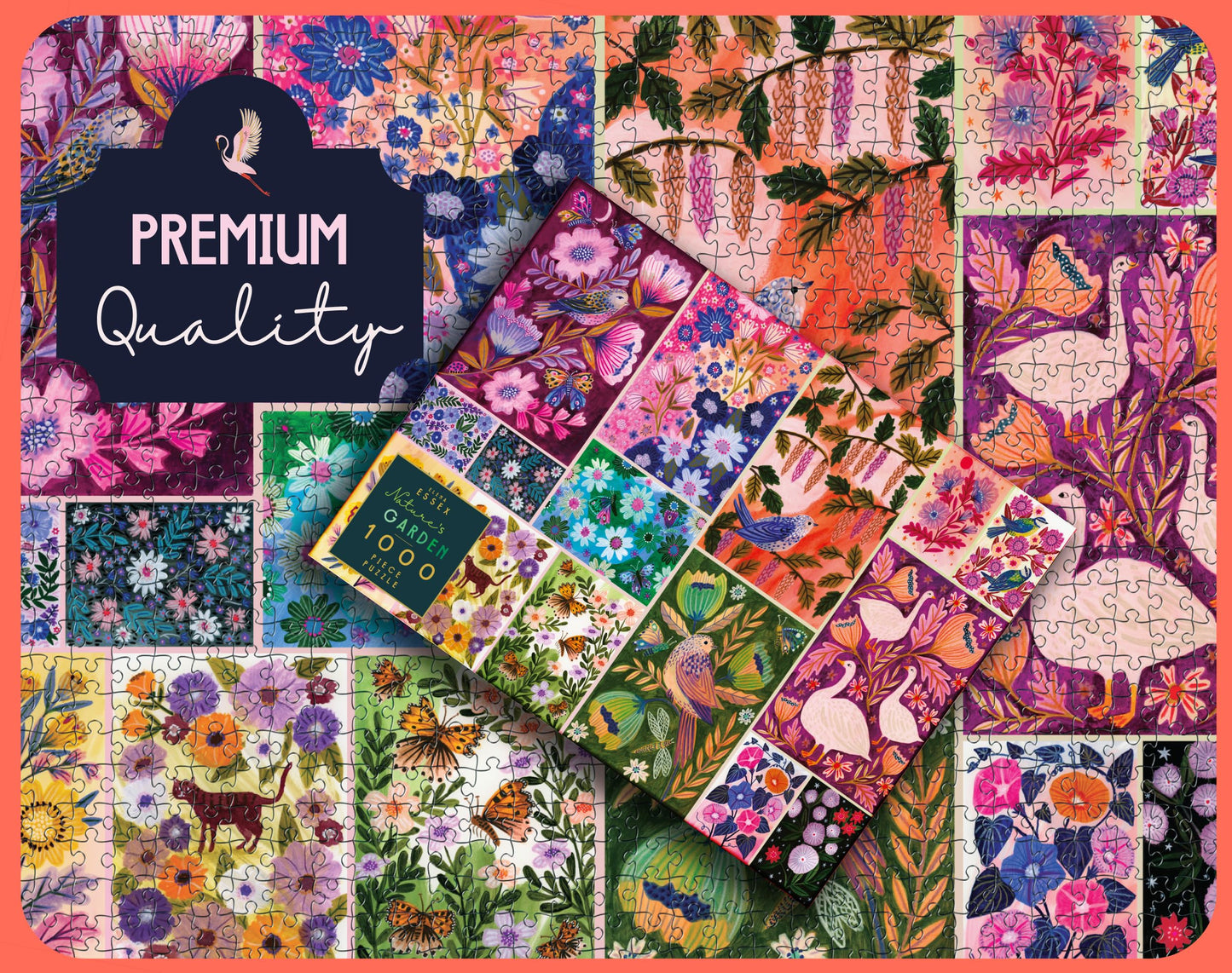 Elena Essex Jigsaw Puzzles 1000 Pieces - Nature's Garden, Puzzle 1000 Pieces, Puzzles for Adults, Colorful Animal Bird Flower Bu