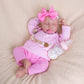 Ekokiz Reborn Baby Dolls Clothes Girl Pink Baby Clothes Doll Clothes 17-22 Inches Outfit Accessories Set For Realistic Newborn B