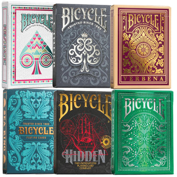 Bicycle Collector's Edition: 6-Deck Bundle Featuring Jacuard  Sea King  Hidden  Cinder  Verbena and Cold Foil Prismatic Decks