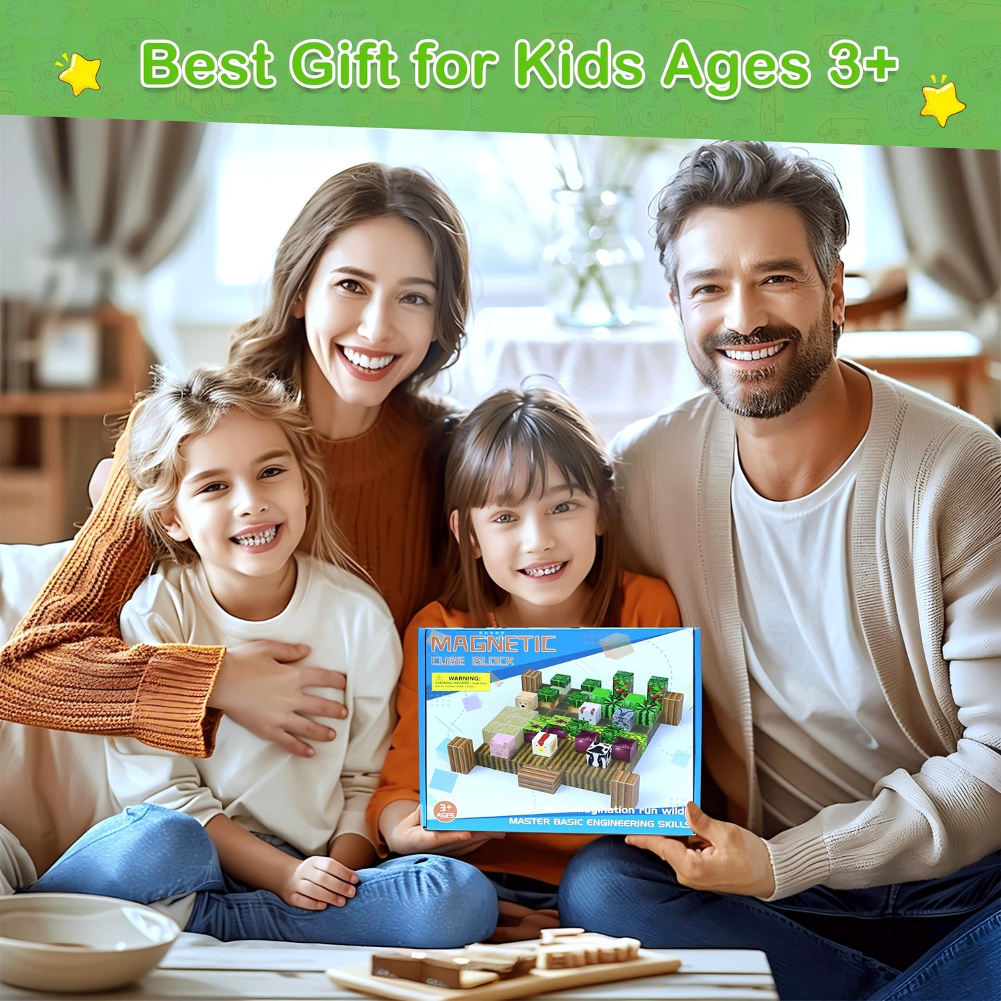 Aesgogo Magnetic Blocks, 97Pcs Magnetic Building Blocks Magnetic Tiles Stacking, Build Magnet Toys For Toddlers Kids 3+, Stem Montessori Sensory Birthday Gifts For Boys Girls Age 3 4 5 6 7 8