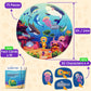 Jumbo 70 Piece Round Floor Puzzles For Kids Ages 3-5, 6-8, Large Jigsaw Puzzle About Underwater Animals Oceans Sea Creatures, 20