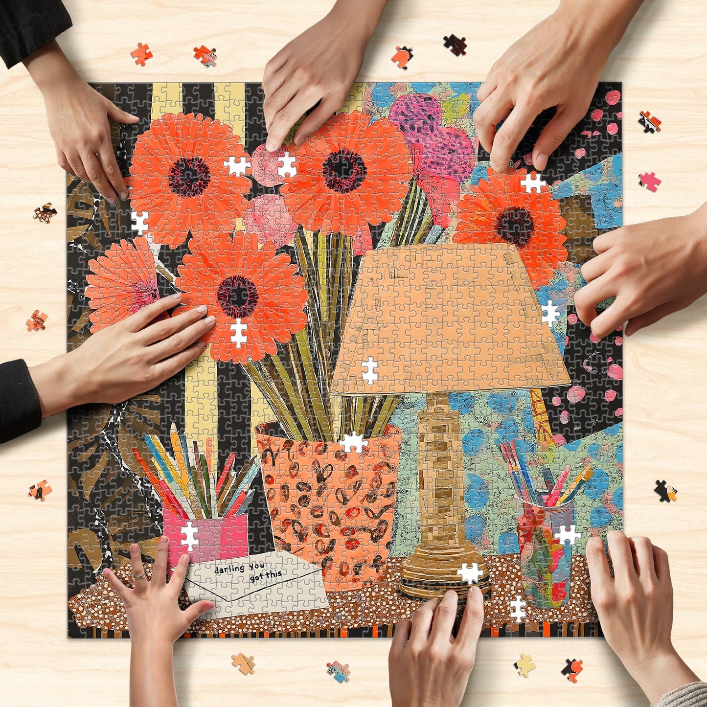 1000-Piece mature-themed Puzzle with Oil Painting-Style Desktop Scene Vibrant Art Jigsaw Puzzle  Challenging & Colorful Art Puzzle for mature-themeds  Perfect for Relaxation and Gift-Giving  24 x 24 in