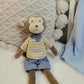 Mikee Fluffie Monkey Stuffed Animals,15.7'' Boy Monkey Plush With T-Shirt And Pants,Cute Stuffed Animal For Girls As Birthday, E