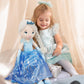 June Garden 30" XL Princess Soft Rag Doll Marina - Adorable Life Size Stuffed Doll in Blue Dress for Girls, Polyester Material