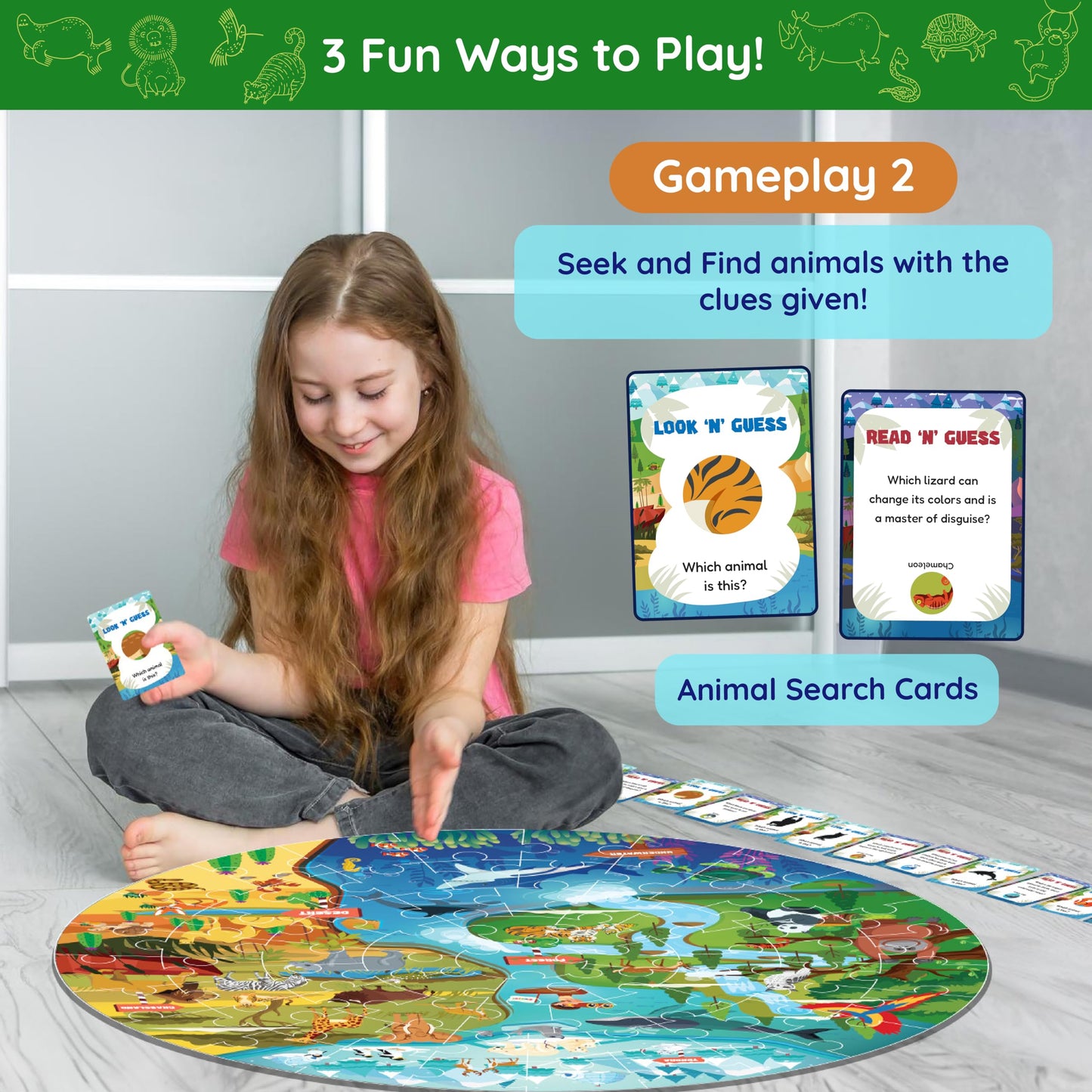 Jumbo 70 Piece Round Floor Puzzles For Kids Ages 3-5, 6-8, Large Jigsaw Puzzle With Solar System And Planets, Educational Flash