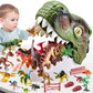 XINSITE 46PCS Dinosaur Toys Playset - Realistic Jurassic Figures with Eggs, Trees & Fence - Multicolor for Kids 3-7 Years