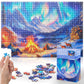 Puzzle For Adults 1000 Pieces Winter'S Night Bonfire Evening Animal Puzzle Christmas Jigsaw Puzzle Family Game (15''X 10'')