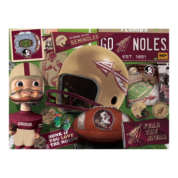 Youthefan Ncaa Florida St Seminoles Retro Series Puzzle - 500 Pieces, Team Colors, Large