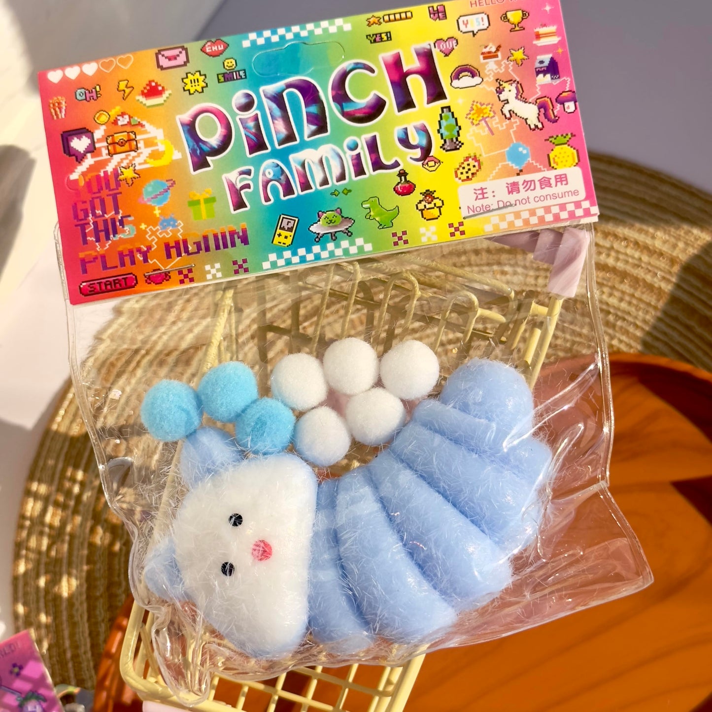 Taba Squishy Toys Valentines Cat Paw Cute Kawaii Squeeze Toys  Sticky Squishy Fidget Toys Silicone Squeeze Toy for Stress Relief Cute Soft Toys Best Valentines Gift for Anniversary (Caterpillar Blue)