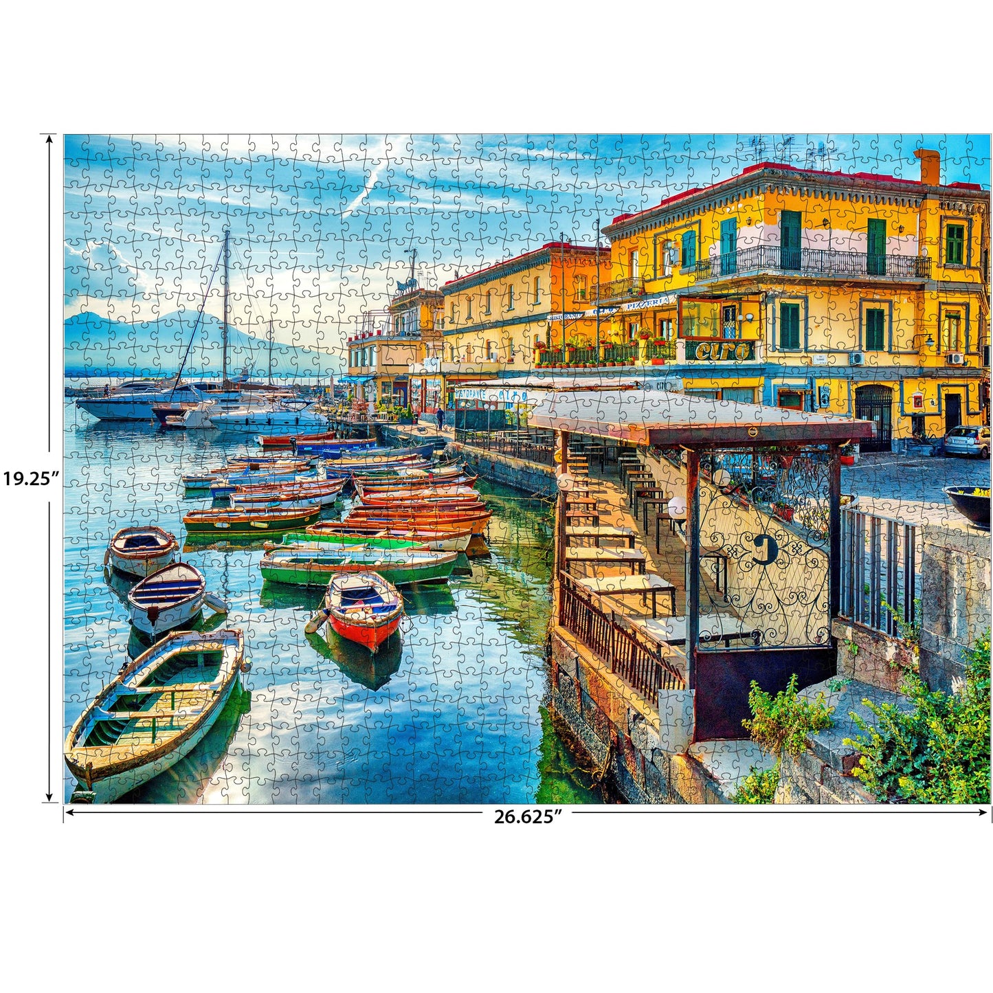 RoseArt - Kodak enhanced - Harbor of Naples Italy - 1000 Piece Jigsaw Puzzle for mature-themeds