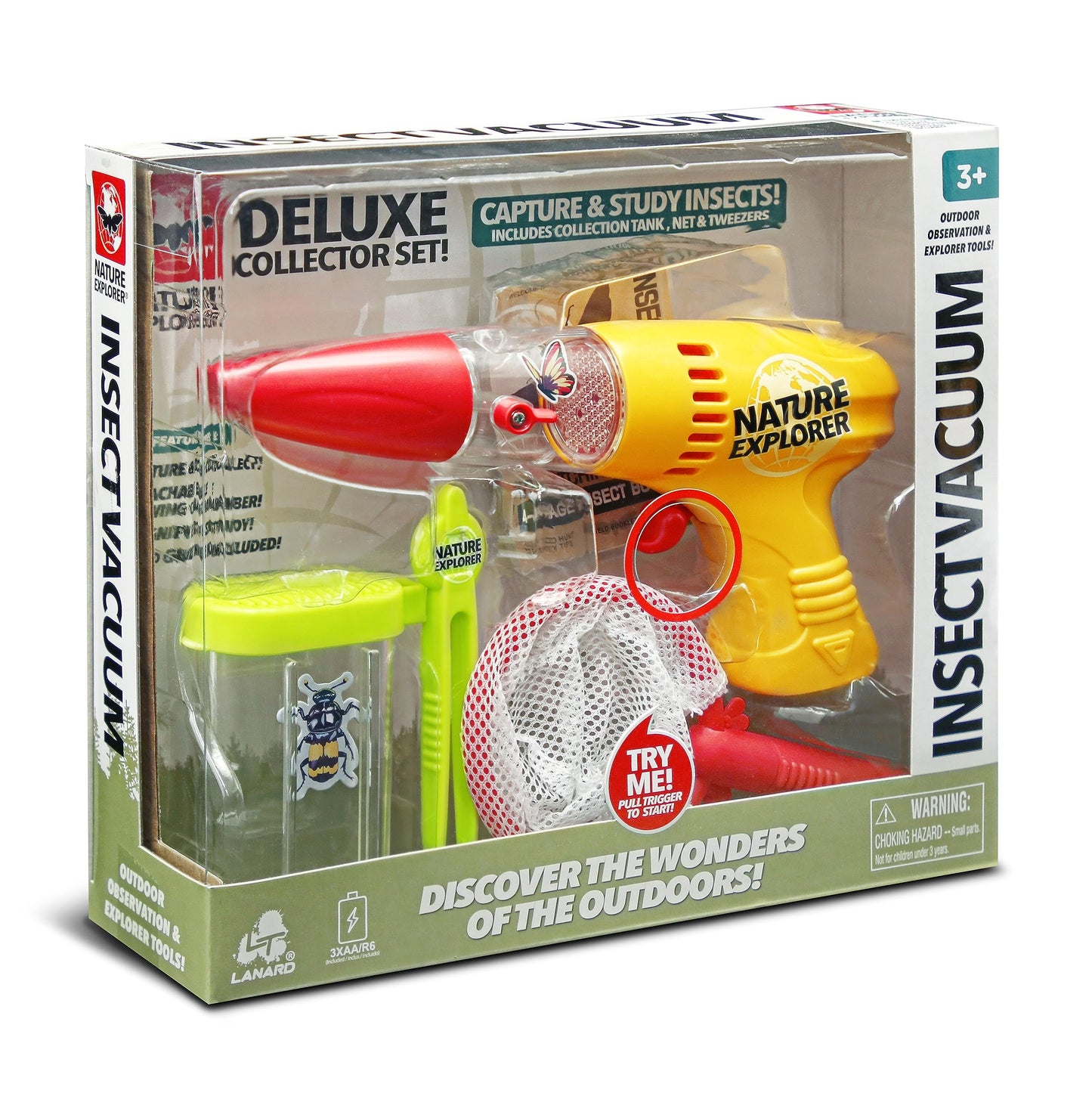 Lanard Nature Explorer Insect Vacuum Deluxe Collector Set - Medium, Battery Powered, Plastic, Original Color, Model 76061