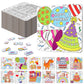 Realspring 24 Pack Under The Sea Color Your Own Jigsaw Puzzles for Kids 3-5, 4-6, 6-8, Coloring Crafts DIY Paper Puzzles Party F