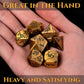 DND Metal Dice - Ancient Gold Ruins Cracked Metal Dice - Polyhedral Dice Set for RPG D&D MTG Pathfinder and More - Beautifully D