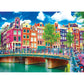 RoseArt 1000 Piece Jigsaw Puzzle - Colorful Waterfront Buildings, Amsterdam, Multi-colored, Model 8700ZZV