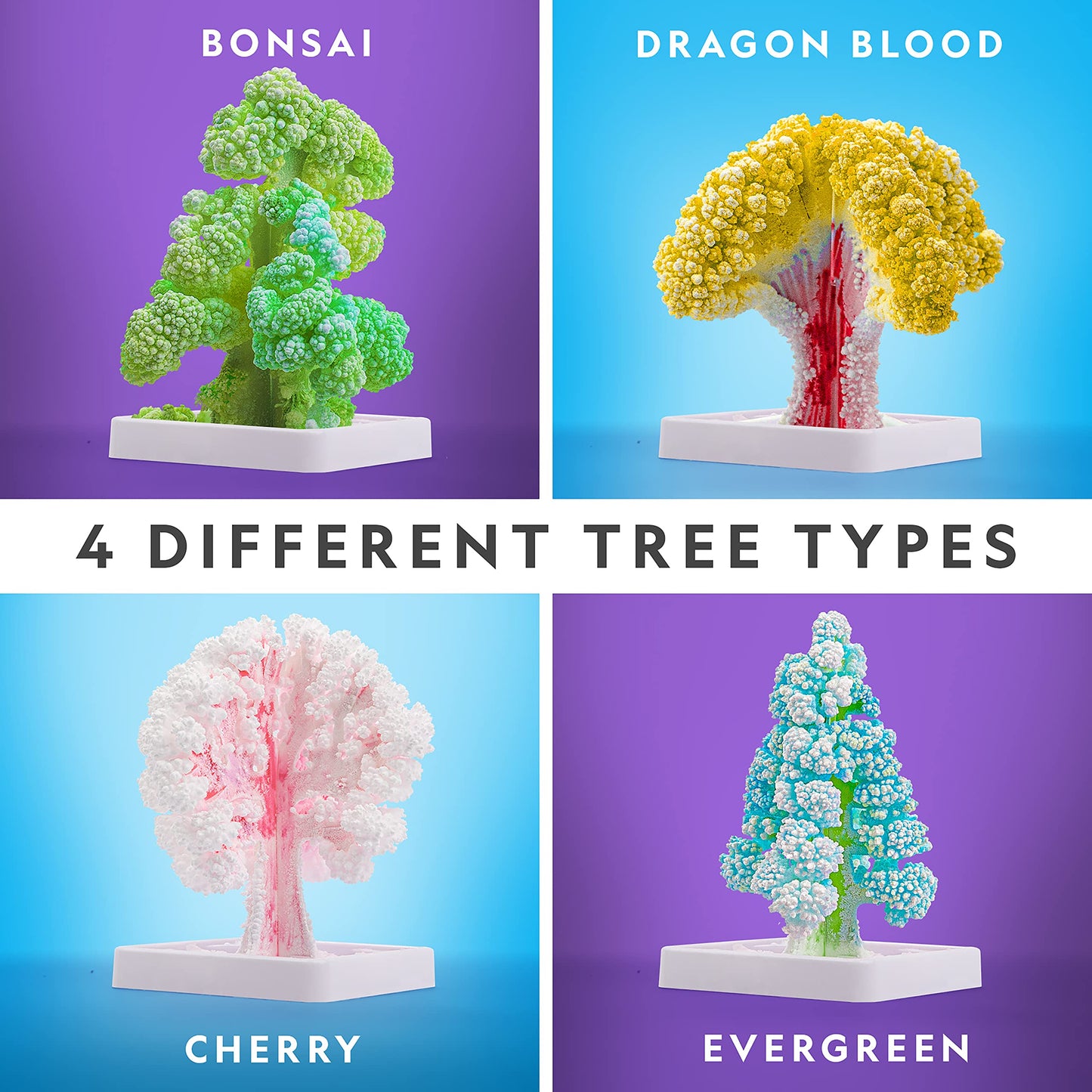 NATIONAL GEOGRAPHIC Kids Crystal Growing Kit - Grow 6 Multi-color Crystal Trees in 6 Hours, Educational STEM Craft Kit - NGCRYSTALFOR
