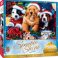 Masterpieces 500 Piece Glitter Christmas Jigsaw Puzzle - Santa Paws - 15''X21''